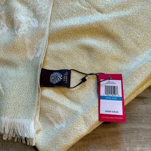 [SOLD]Vince Camuto Champagne Shimmer Scarf / Wrap w/ Subtle Floral